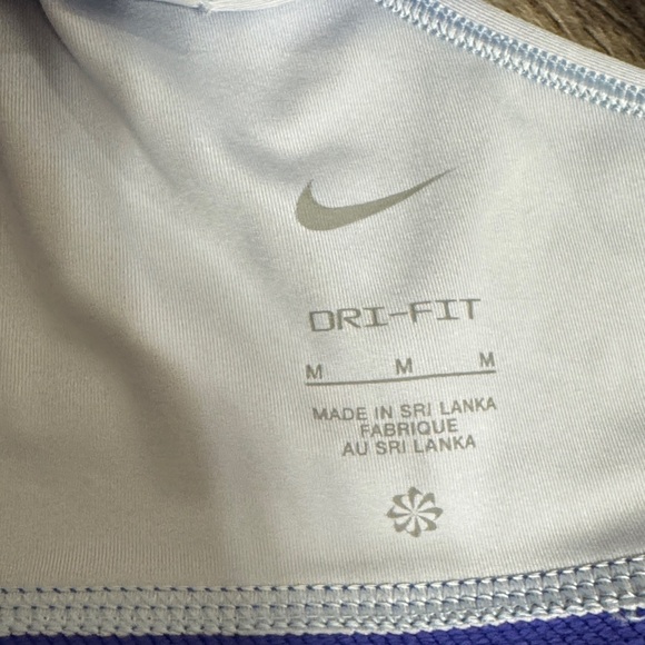Nike Light Blue Sports Bra with Royal Blue Trim and Swoosh - Picture 2 of 3